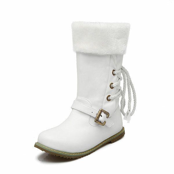 Plus Size Vinter Damer Håller Varma Stor Size Casual Outdoor Plysch Snow Boots