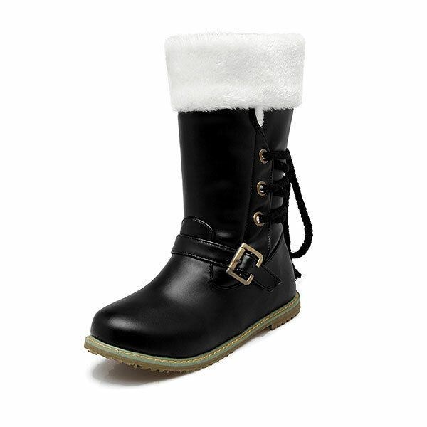 Plus Size Vinter Damer Håller Varma Stor Size Casual Outdoor Plysch Snow Boots