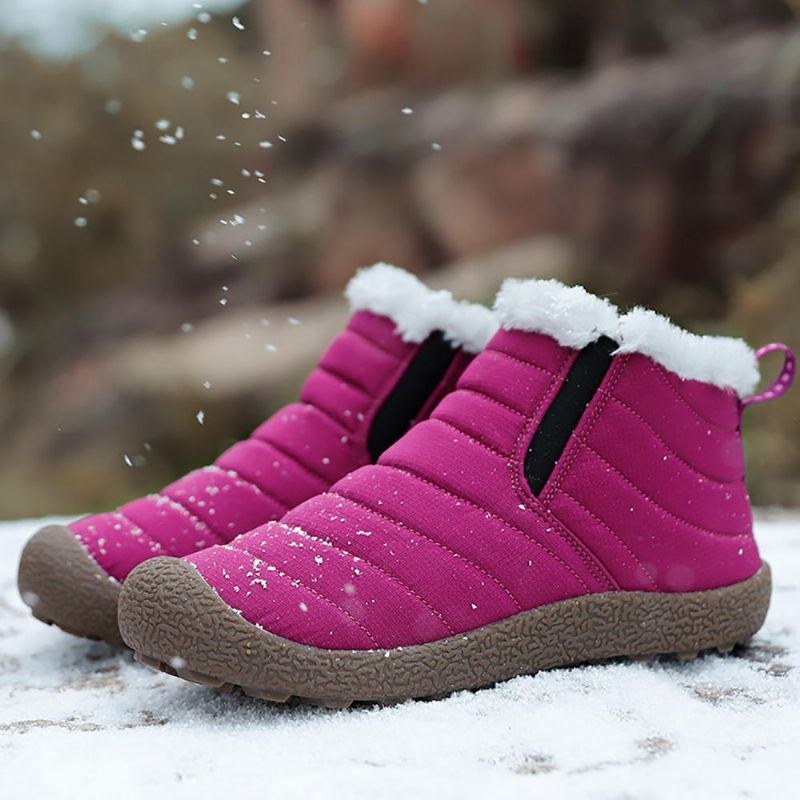 Vattentät Varm Snö Slip On Outdoor Ankel Boots För Kvinnor