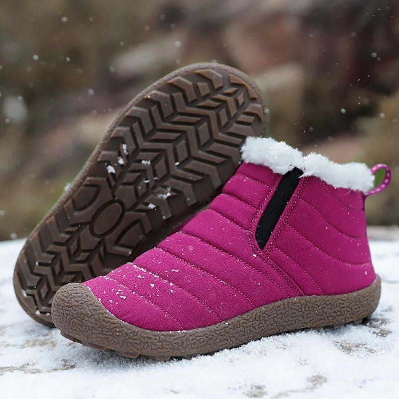 Vattentät Varm Snö Slip On Outdoor Ankel Boots För Kvinnor