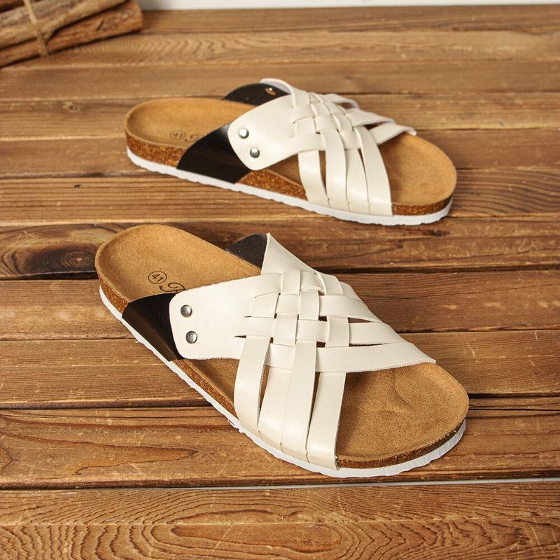 Herr Andas Halkfri Korkbotten Strand Casual Slide-tofflor