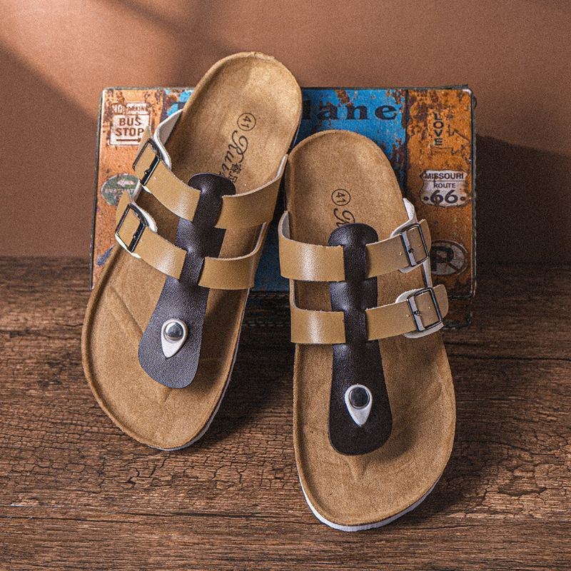 Herr Andas Halkfri Korkbotten Strandflip Flops Casual Tofflor