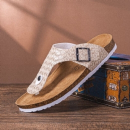 Herr Andas Halkfria Vävda Strandflipflops Med Klippta Tåtofflor