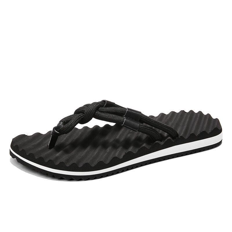 Herr Andas Vävda Skosnören Mjuk Botten Halkfri Bekväma Flip Flops Casual Tofflor