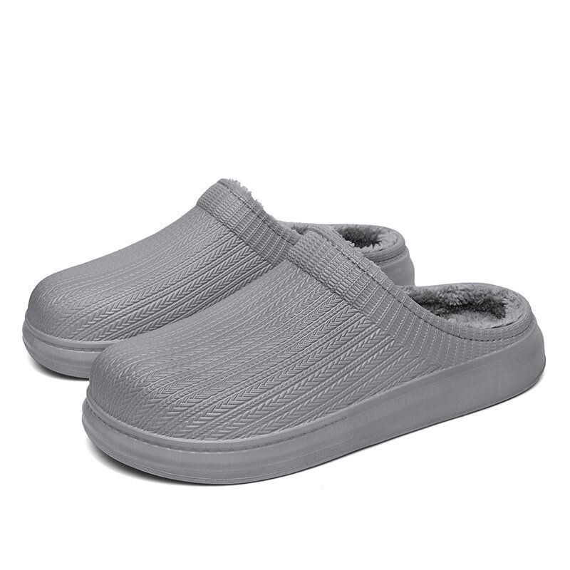 Herr Comfy Wide Fit Riund Toe Backless Easy Slip-on Home Tofflor