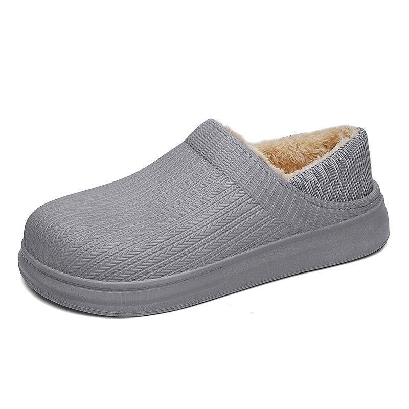 Herr Comfy Wide Fit Rund Toe Varma Lätt Slip-on Home Tofflor