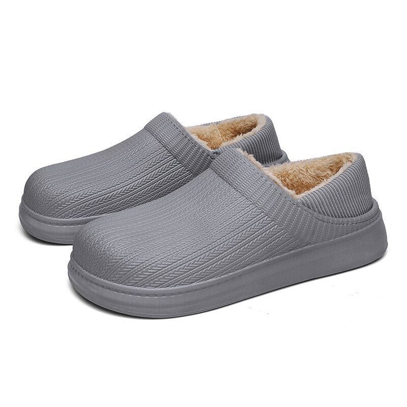 Herr Comfy Wide Fit Rund Toe Varma Lätt Slip-on Home Tofflor