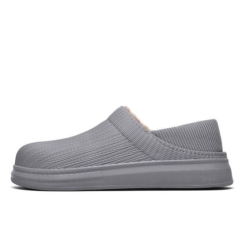 Herr Comfy Wide Fit Rund Toe Varma Lätt Slip-on Home Tofflor