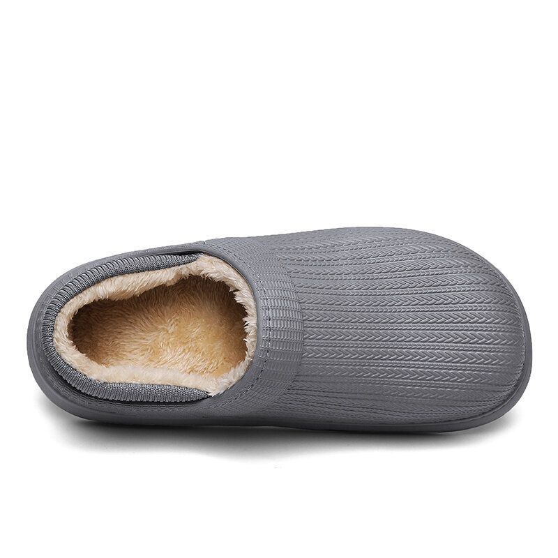 Herr Comfy Wide Fit Rund Toe Varma Lätt Slip-on Home Tofflor