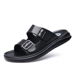 Herr Kohud Casual Comfy Soft Sole Beach Läder Tofflor