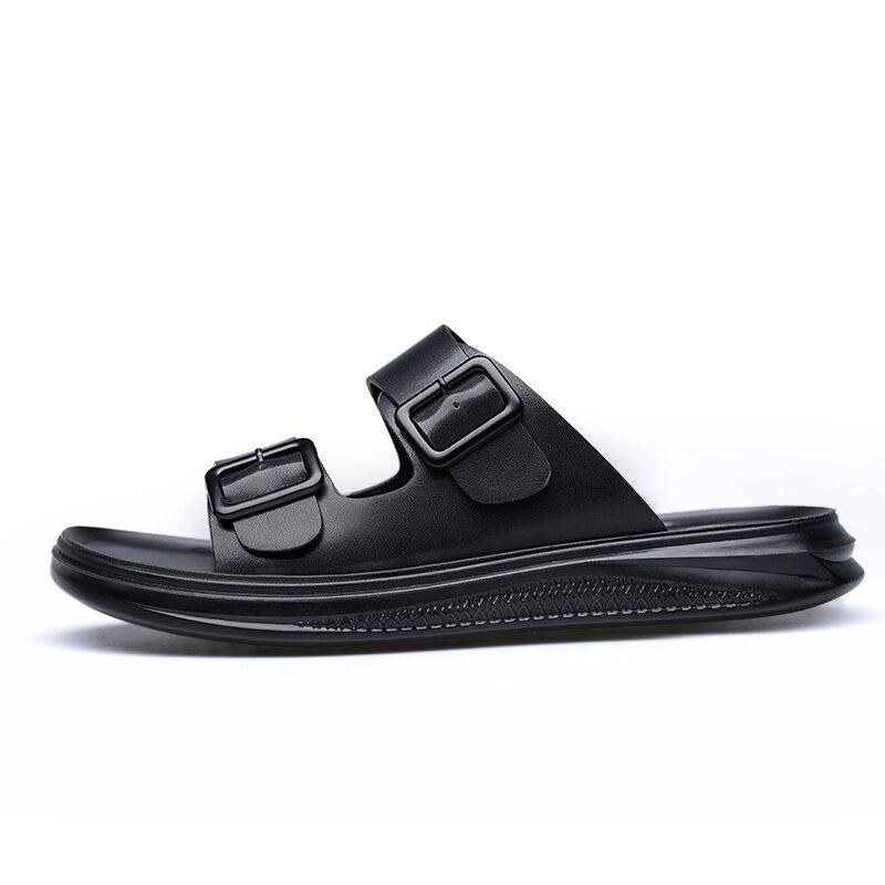 Herr Kohud Casual Comfy Soft Sole Beach Läder Tofflor