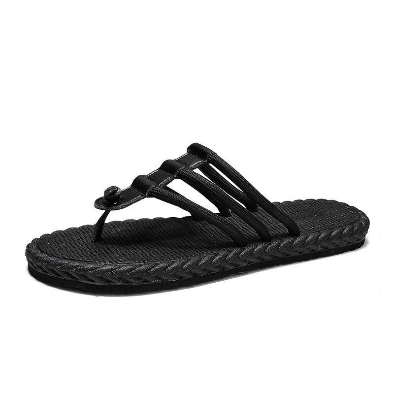 Herr Mikrofiber Mjuk Bottom Clip Toe Halkfria Comfy Beach Casual Tofflor