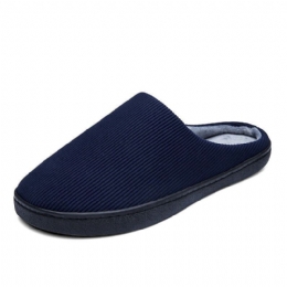 Herr Pure Color Rund Toe Halkfria Varma Slip-on Hemma Bomullstofflor