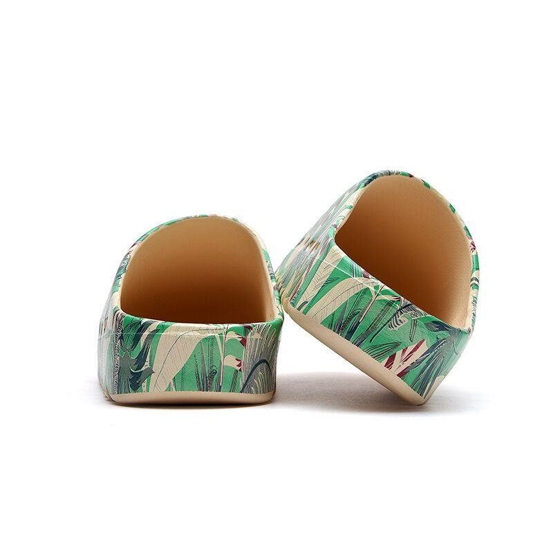 Herr Pvc Coconut Tree Print Mjuk Tjock Sula Halkfri Bekväm Andas Sommar Casual Hemma Slide Tofflor