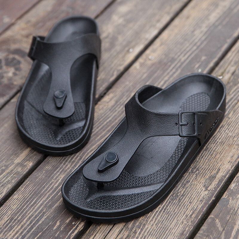 Kohud För Män Andas Halkfria Flip Flops Casual Strandtofflor