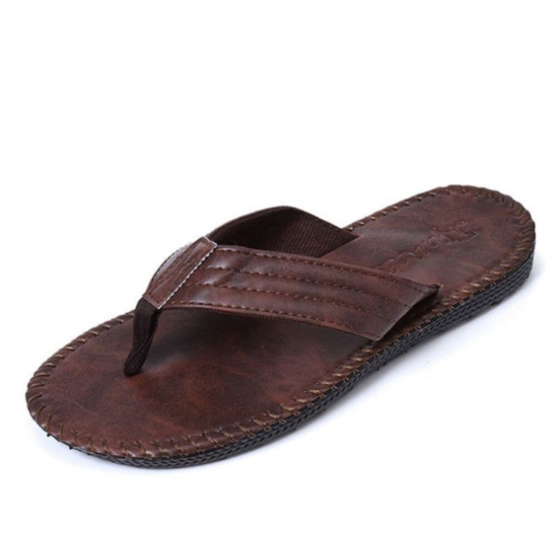 Kohud För Män Andas Halkfria Flip Flops Casual Strandtofflor