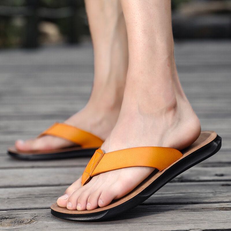 Mjuk Sula I Mikrofiber För Män Halkfri Bekväma Solida Flipflops