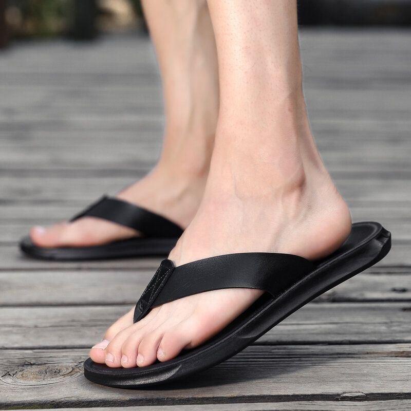 Mjuk Sula I Mikrofiber För Män Halkfri Bekväma Solida Flipflops