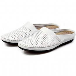 Tofflor Män Hollow Out Casual Beach Slip On I Läder