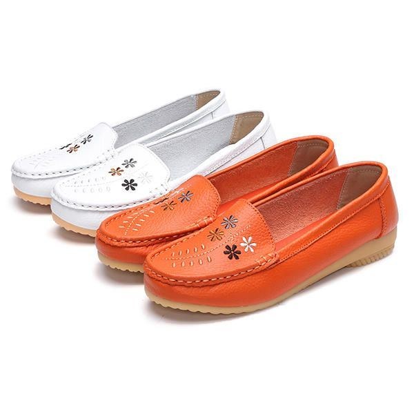 Blomsterbroderi För Kvinnor Casual Slip On Flat Shoes