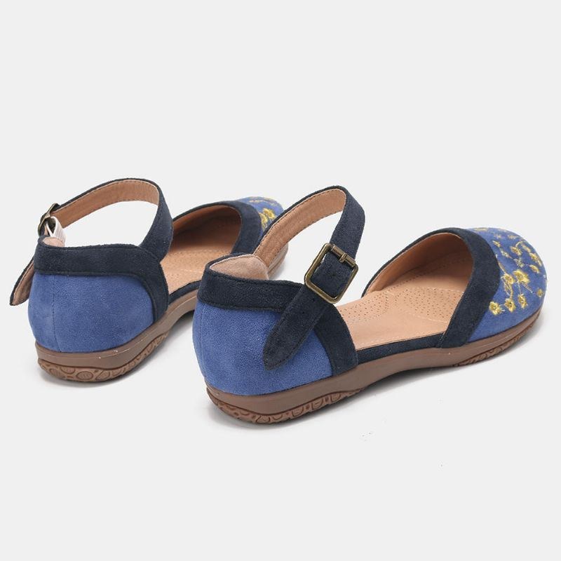 Blomsterbroderi För Kvinnor Mjuk Sula Halksäker Casual Flats