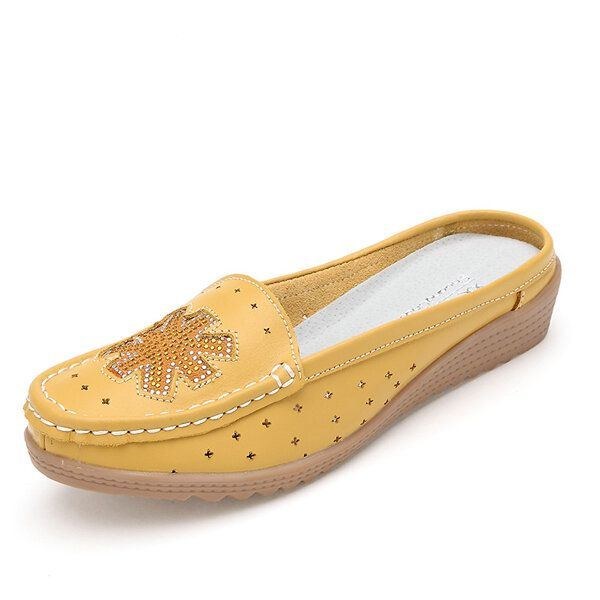 Casual Hollow Out Slip On Flat Loafers För Kvinnor