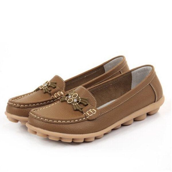 Casual Soft Soul Pärlmönster Flat Loafers För Kvinnor