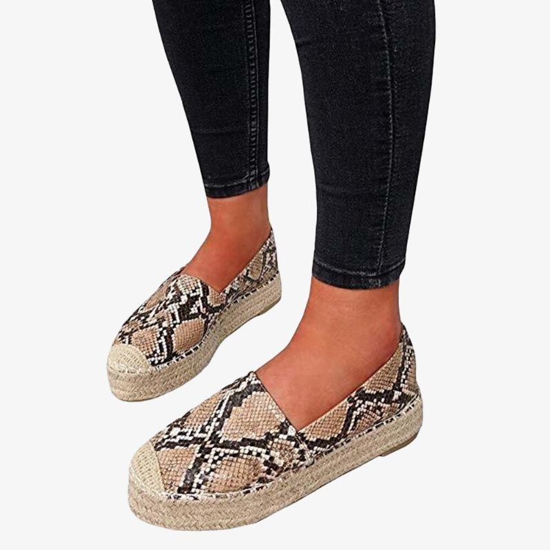 Dam Bekväm Bärbar Casual Espadrille Slip On Platform Flats