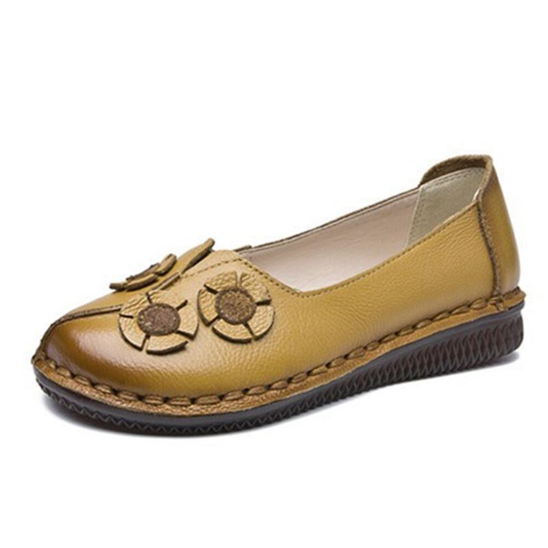 Dam Blommor Dekor Bekväm Casual Slip On Flat Loafers