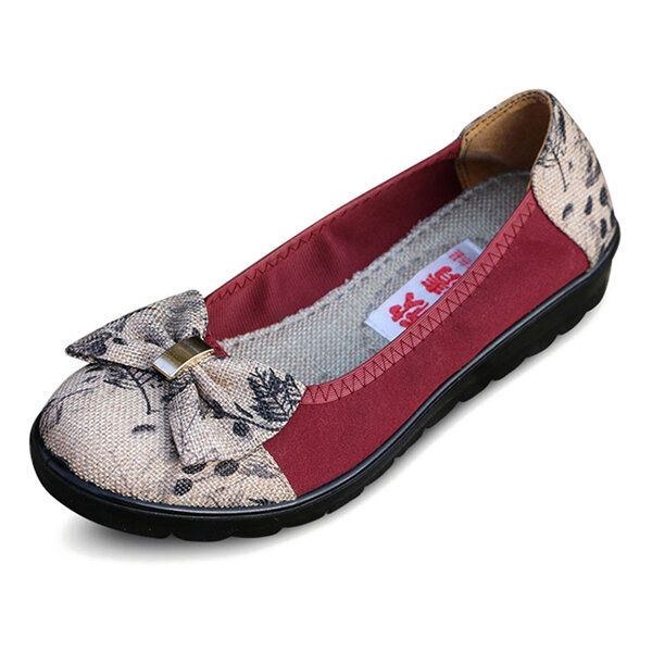 Dam Bowknot Slip On Casual Round Toe Flats Loafers