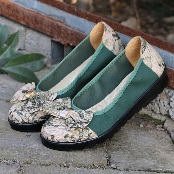 Dam Bowknot Slip On Casual Round Toe Flats Loafers