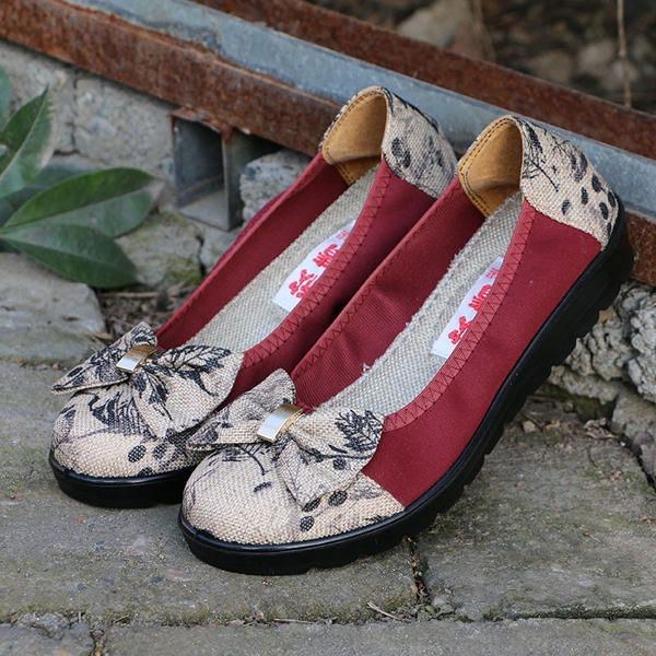 Dam Bowknot Slip On Casual Round Toe Flats Loafers