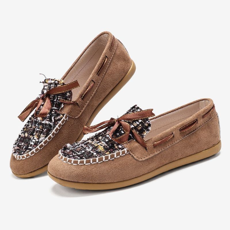 Dam Butterfly Knot Decor Liten Doft Vind Comfy Andas Casual Slip On Loafers