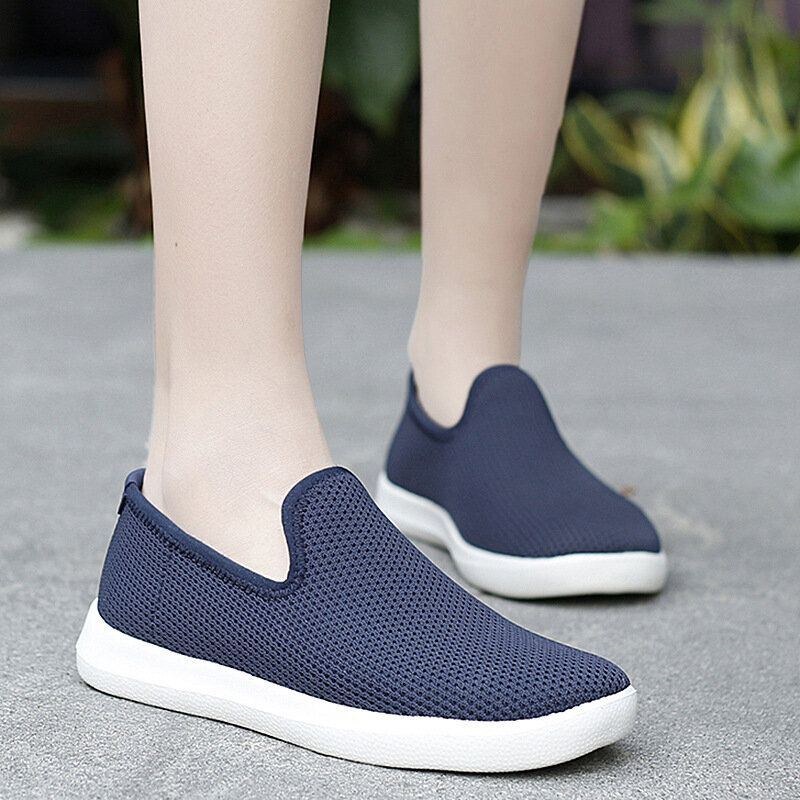 Dam Casual Andas Mesh-tyg Mjuk Sula Slip-on Loafers