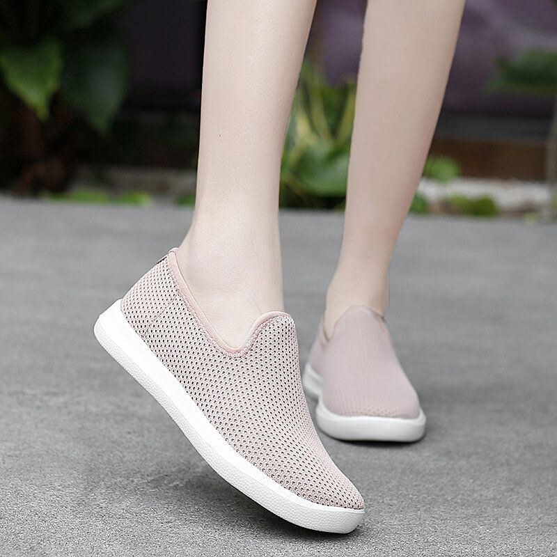 Dam Casual Andas Mesh-tyg Mjuk Sula Slip-on Loafers