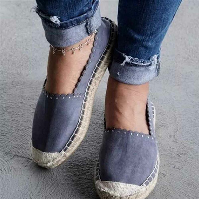 Dam Casual Comfy Andas Espadrille Flat Slip On Flats