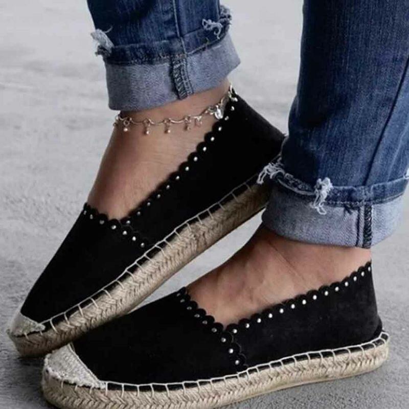 Dam Casual Comfy Andas Espadrille Flat Slip On Flats