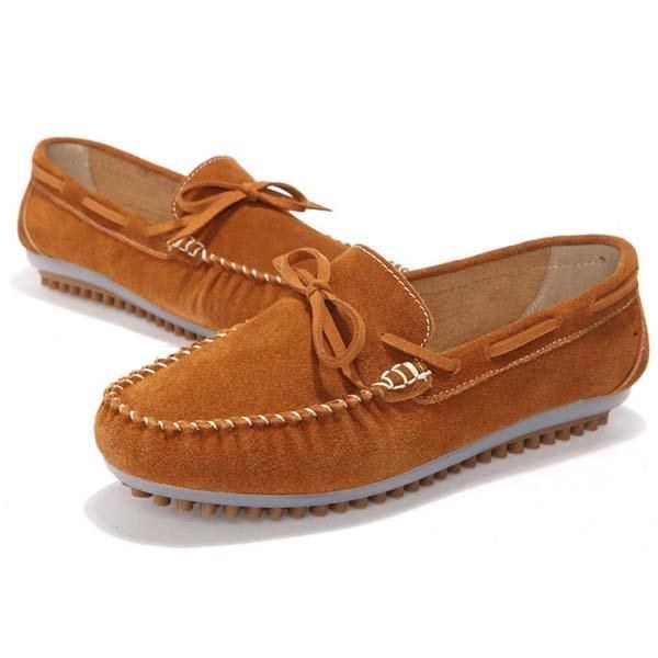 Dam Casual Flat Shoes Snörning Rund Toe Flats Mjuk Sula Platta Loafers