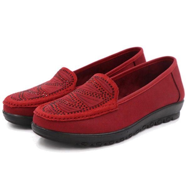 Dam Casual Flat Slip On Mjuka Skor I Mocka