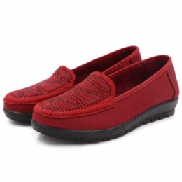 Dam Casual Flat Slip On Mjuka Skor I Mocka