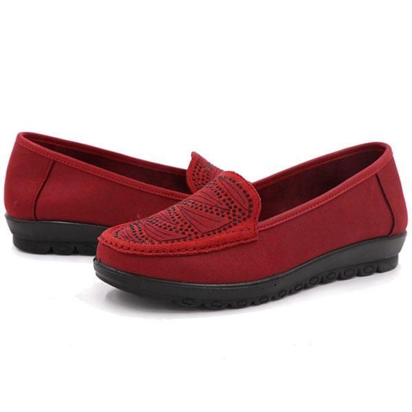 Dam Casual Flat Slip On Mjuka Skor I Mocka