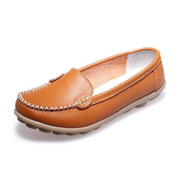 Dam Casual Flats Rund Toe Loafers Mjuk Sula Slip On Flat Loafers