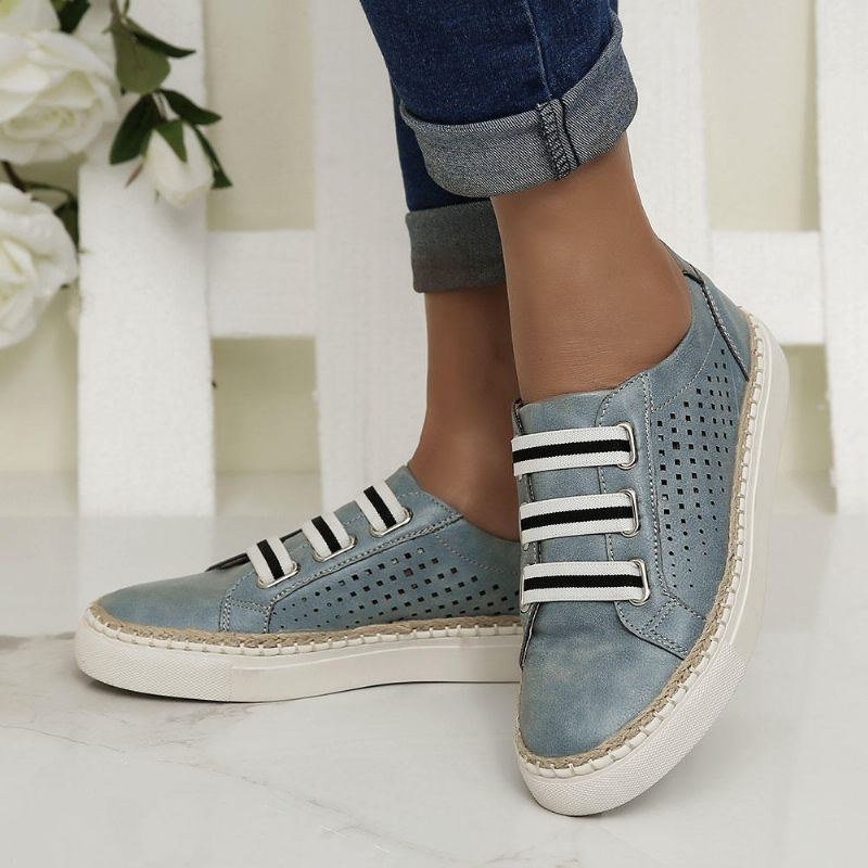 Dam Casual Hand Weave Hollow Out Andningsbara Loafers