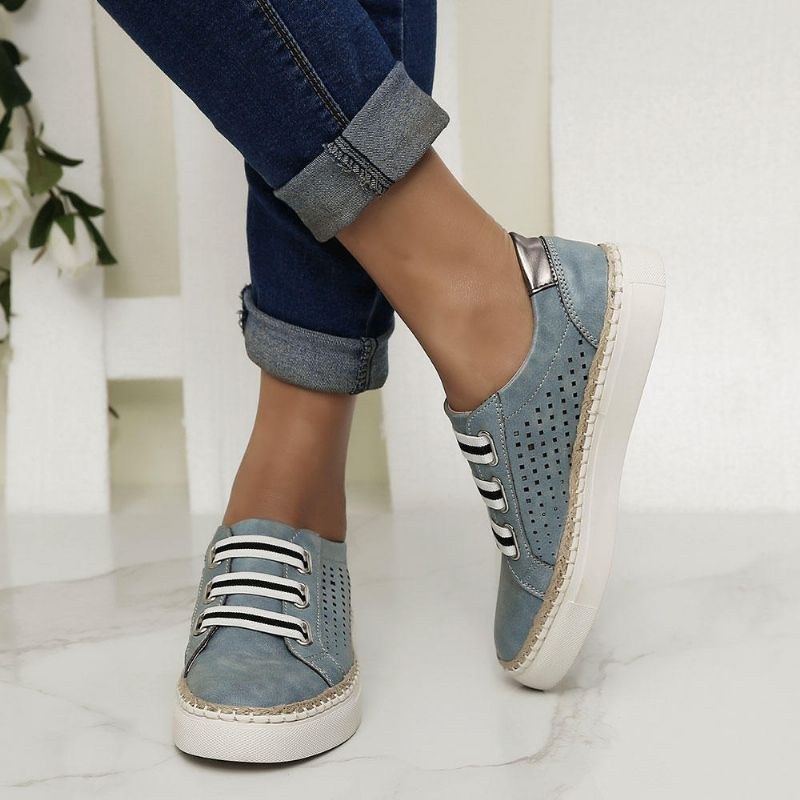 Dam Casual Hand Weave Hollow Out Andningsbara Loafers