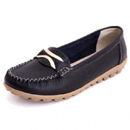 Dam Casual Höst Flats Rund Toe Skor Mjuk Botten Flat Loafers