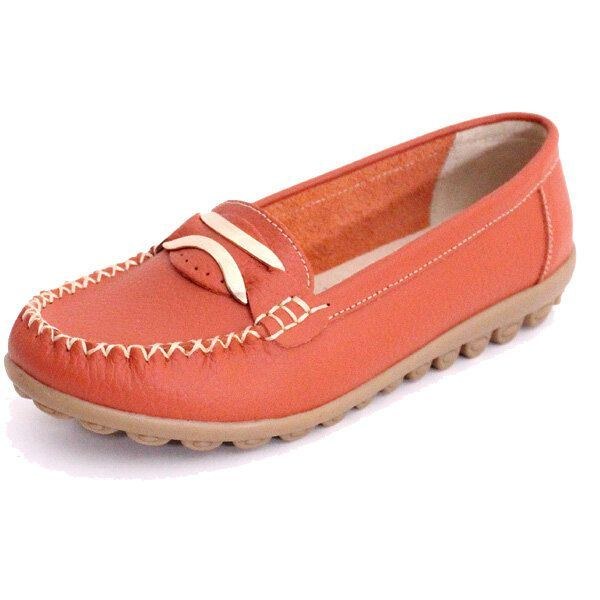 Dam Casual Höst Flats Rund Toe Skor Mjuk Botten Flat Loafers