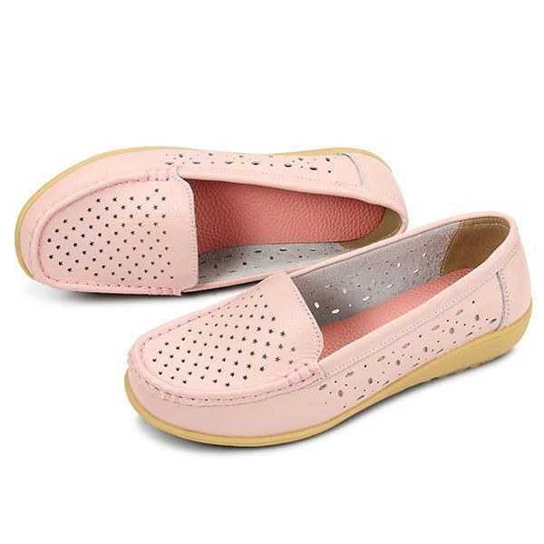 Dam Casual Hollow Out Mjuk Bekväm Sommar Slip On Outdoor Flats Loafer Skor