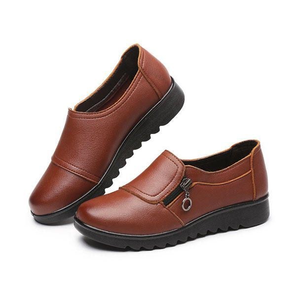 Dam Casual Läder Slip On Outdoor Flat Loafers