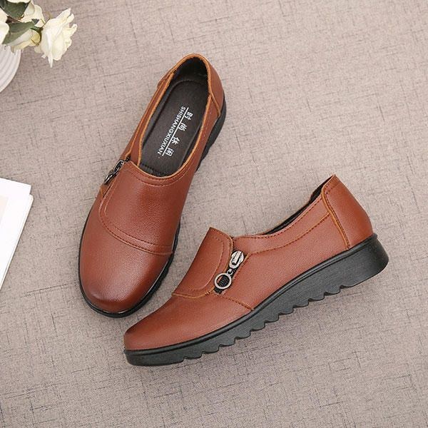 Dam Casual Läder Slip On Outdoor Flat Loafers