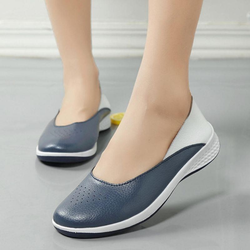 Dam Casual Mjuka Sömmar Slip On Flats Loafers